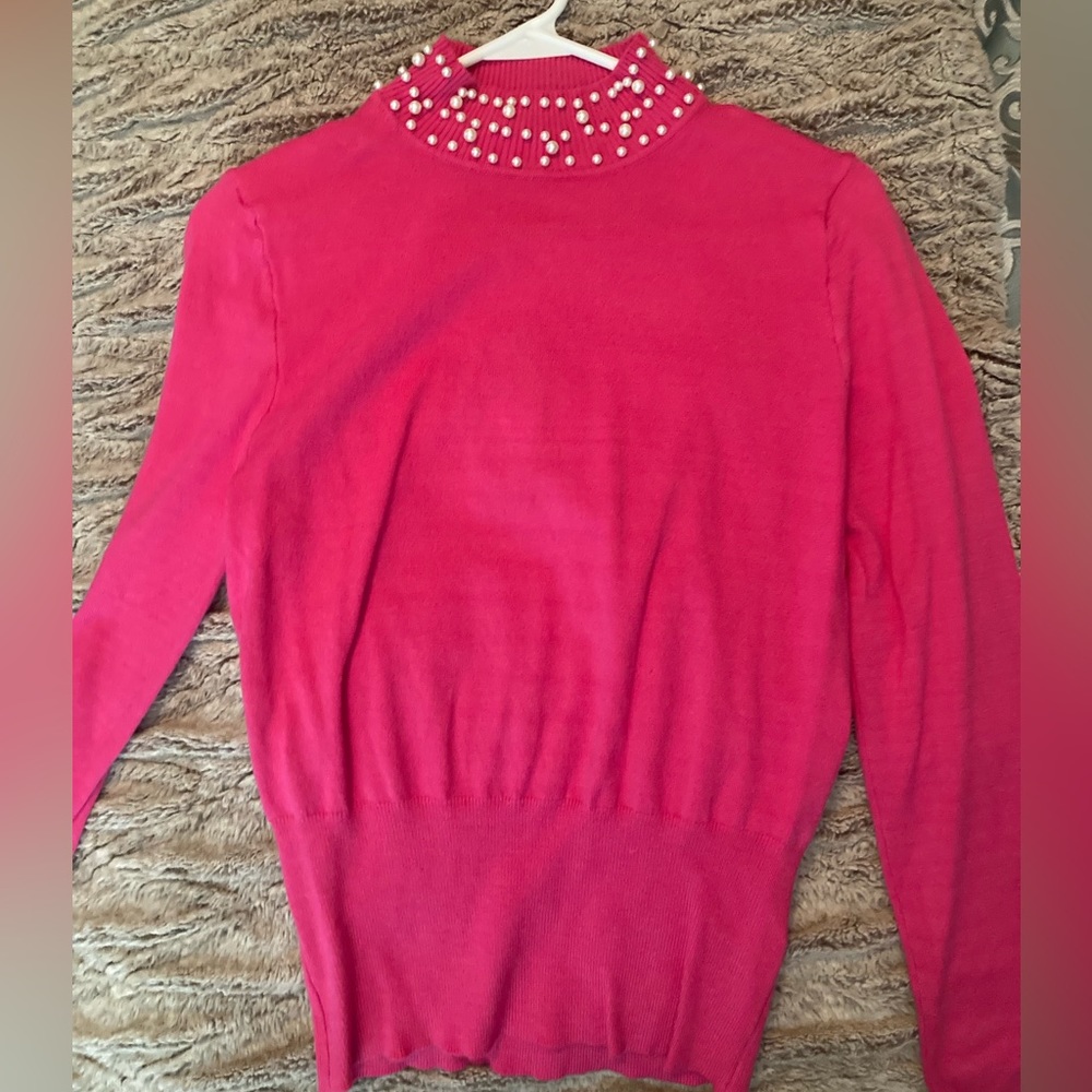 Pink mock neck sweater